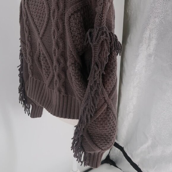 Line & Dot Jasper Fringe Sweater - Charcoal Small - Picture 8 of 9